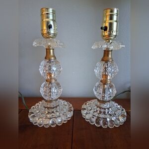 Mid Century Glass Boudoir/Boopie Lamps